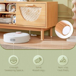 Tv-bänk med 2 lådor och öppna hyllor för tv upp till 55 tum