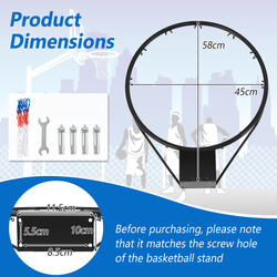 Basketkorg för dörr och väggmontering inomhus, hållbar metallkonstruktion med nät, enkel installation