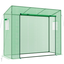 Växthus med rullbar dörr och nätfönster