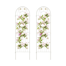 2-pack metallspaljé dekorativt trädgårdsstaket fristående växtstöd 180 cm x 50 cm grön