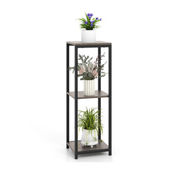 3-vånings metall växtställning med tippskydd och trädetaljer 30