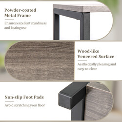 3-vånings metall växtställning med tippskydd och trädetaljer 30,5 x 30,5 x 91,5 cm