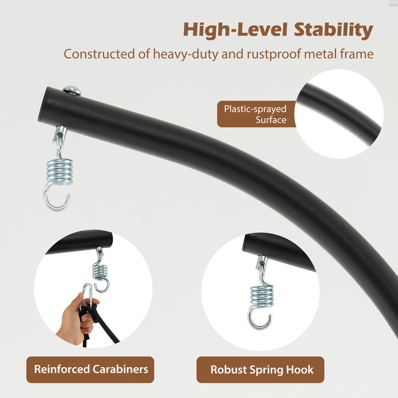 Hänggunga med stativ och bekväma kuddar för hem och trädgård