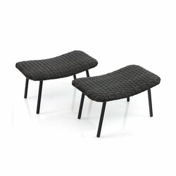 2-pack fotpallar i svart PE-rotting med quick dry-skum för utomhusbruk