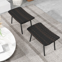 2-pack fotpallar i svart PE-rotting med quick dry-skum för utomhusbruk