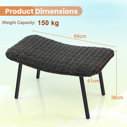 2-pack fotpallar i svart PE-rotting med quick dry-skum för utomhusbruk