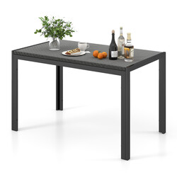 Rektangulärt rottingbord för utomhusbruk, plats för 4-6 personer, brun, 120 x 71 x 72 cm