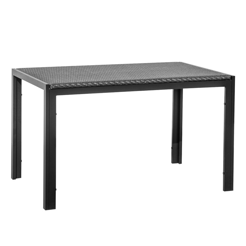 Rektangulärt rottingbord för utomhusbruk, plats för 4-6 personer, brun, 120 x 71 x 72 cm