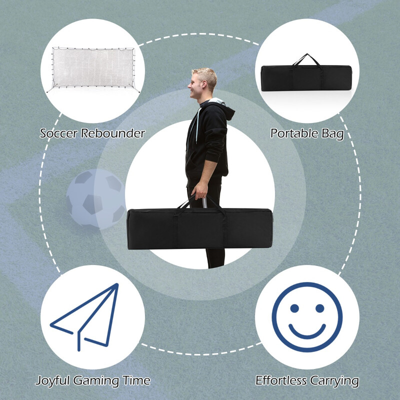 Fotbollsmål för barn med bärväska - hållbart träningsnät för trädgården 372,5 x 182,5 cm