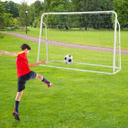 2-i-1 fotbollsmål och rebounder för barn, justerbar höjd, vädertålig, 187 x 60 x 102-122,5 cm
