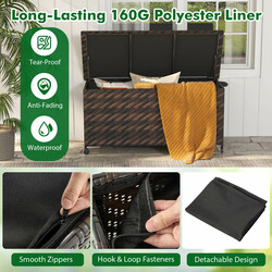 Förvaringslåda i rotting med hjul och 320L kapacitet, vattentät och mångsidig användning