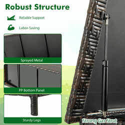 Förvaringslåda i rotting med hjul och 320L kapacitet, vattentät och mångsidig användning