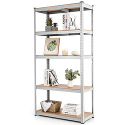 Robust lagerhylla i metall med 5 justerbara hyllplan, enkel montering, 91 x 46 x 183 cm