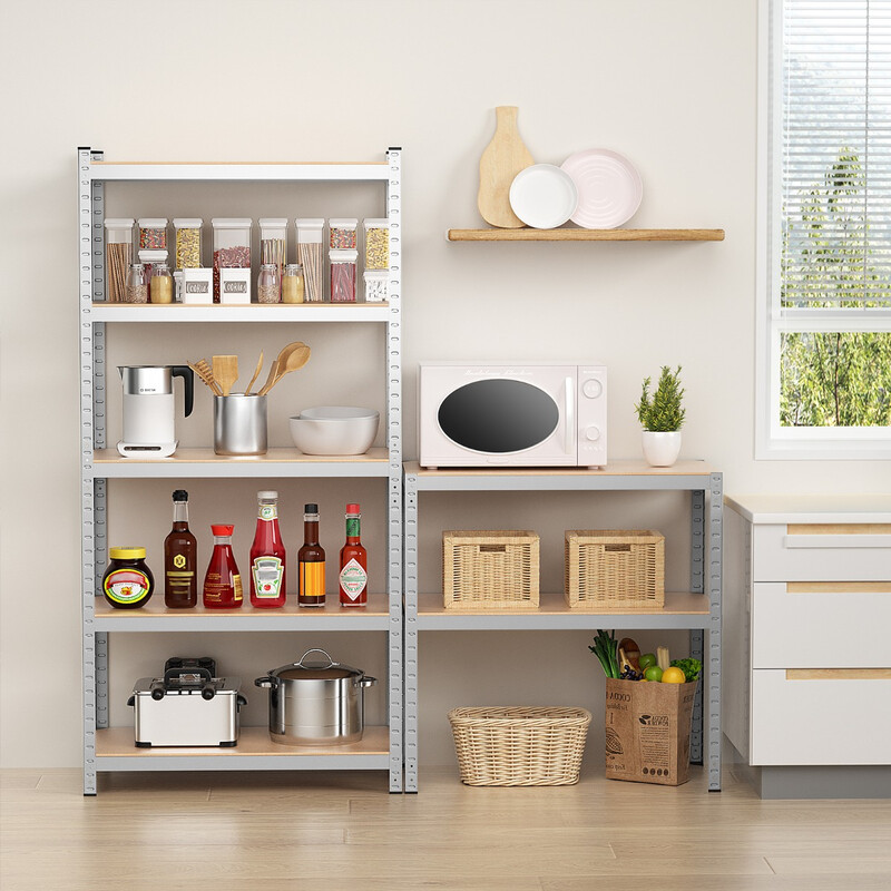 Robust lagerhylla i metall med 5 justerbara hyllplan, enkel montering, 91 x 46 x 183 cm