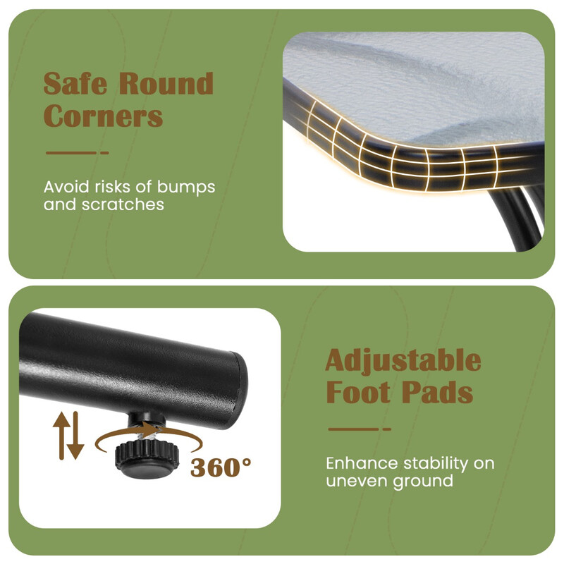 Sidobord med härdat glas för utomhusbruk, väderbeständigt och mångsidigt användande