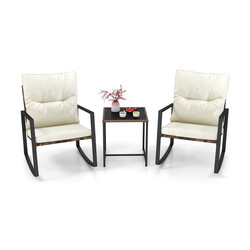 3-delat trädgårdsmöbelset med kuddar