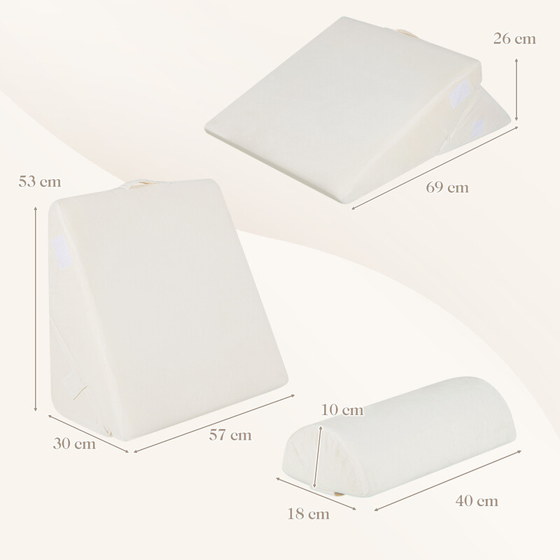 Ergonomisk kilkudde med minnesskum och huvudstöd för bättre sömn