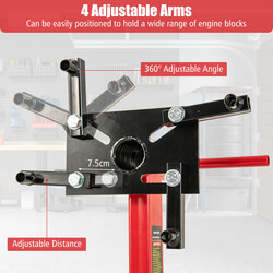 Motorstativ 680 kg med 360° rotation och justerbara armar för motorunderhåll
