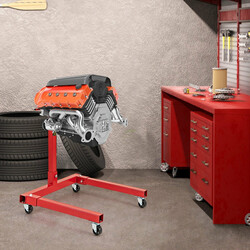 Motorstativ 680 kg med 360° rotation och justerbara armar för motorunderhåll