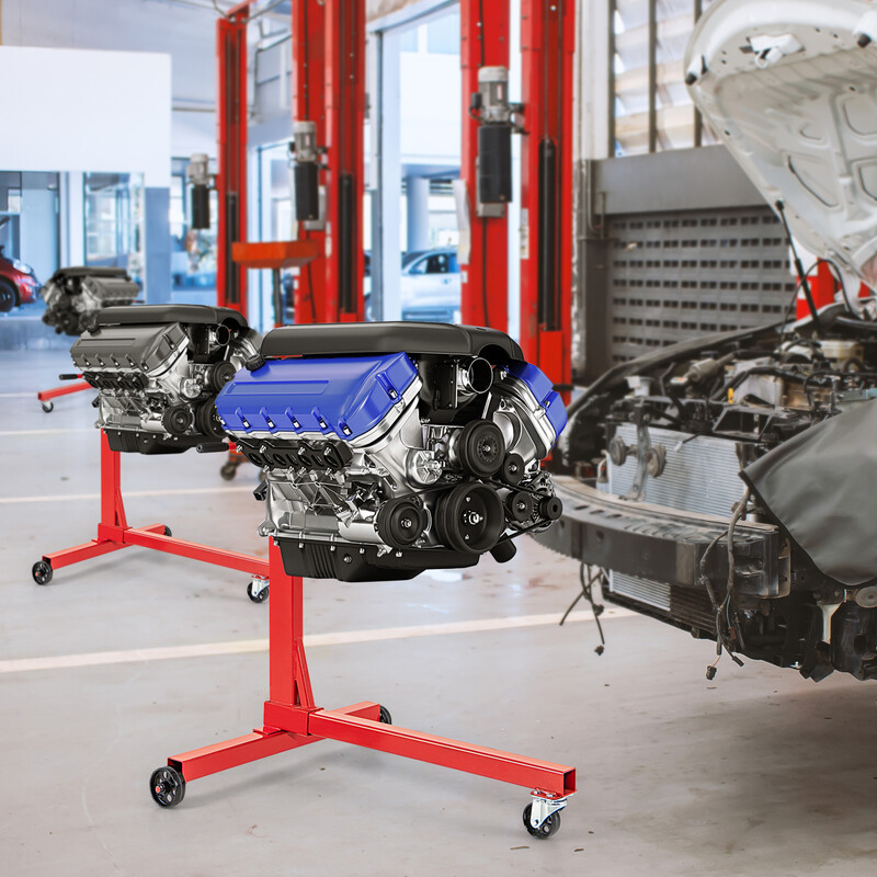 Motorstativ 340 kg med 360° rotation och justerbara armar för garageanvändning