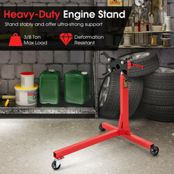 Motorstativ 340 kg med 360° rotation och justerbara armar för garageanvändning