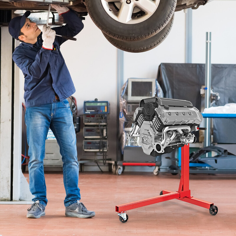 Motorstativ 340 kg med 360° rotation och justerbara armar för garageanvändning