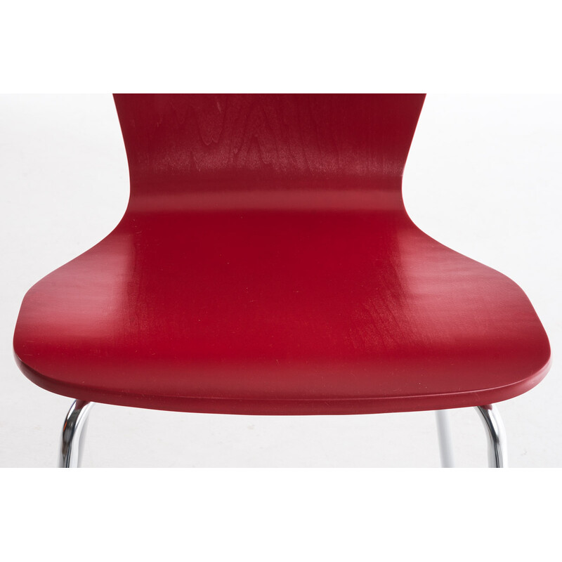 Ergonomisk stapelbar besöksstol i trä och metall