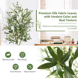 Konstgjorda olivträd 182 cm med 1296 löv och 72 oliver för inomhus och utomhus