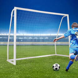 Fotbollsmål 245x180 cm med väderbeständigt nät och markspett för träning utomhus