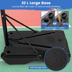 Höjdjusterbar basketkorg för utomhusbruk med stabil bas och väderbeständig konstruktion