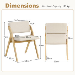 2-pack matstolar med gummiträben och vadderad sits, vikbara och bekväma för alla rum