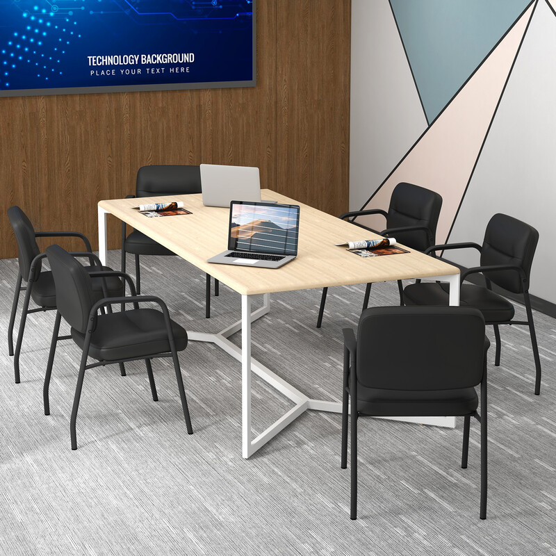 Konferensstolar 2-pack bekväma besöksstolar med armstöd och metallram svart 58x56x81 cm