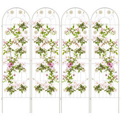 4-pack vita metallspaljéer 180x50 cm för trädgård