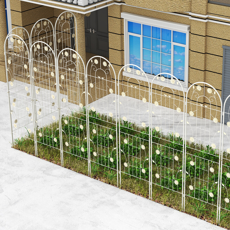 4-pack vita metallspaljéer 180x50 cm för trädgård, dekorativt och hållbart stöd för klätterväxter