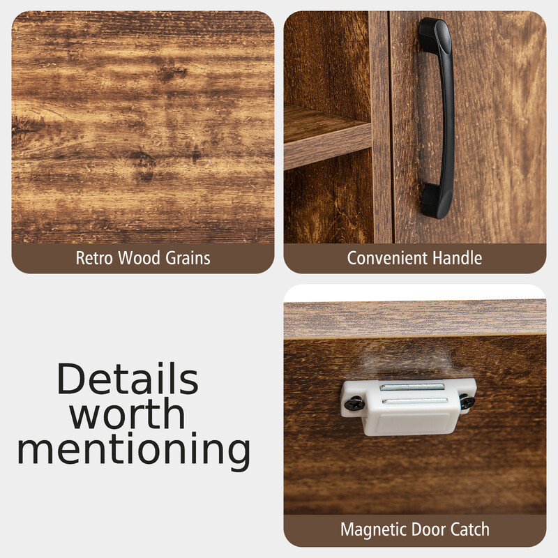 Elegant barskåp med vinställ och förvaringshyllor i trä och metall för matsal