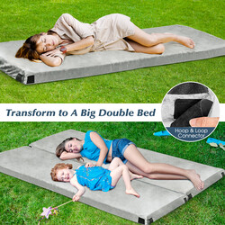 Lätt liggunderlag med memory-skum och flanellöverdrag för camping och utomhusbruk 183x62,5x6,5 cm