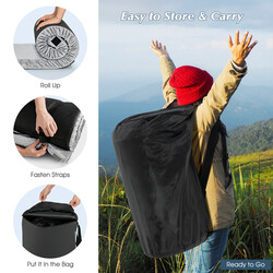 Lätt liggunderlag med memory-skum och flanellöverdrag för camping och utomhusbruk 183x62,5x6,5 cm