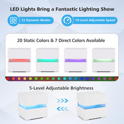 LED-sängbord med två lådor och fjärrkontroll, dynamisk belysning, 45 x 35 x 45 cm, svart