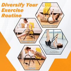 Magtränare med vadderat huvudstöd hopfällbar träningsutrustning för magmuskler grå