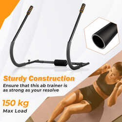 Magtränare med vadderat huvudstöd hopfällbar träningsutrustning för magmuskler grå