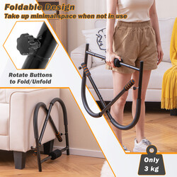 Magtränare med vadderat huvudstöd hopfällbar träningsutrustning för magmuskler grå