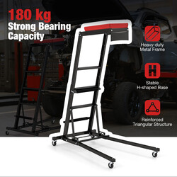 Hopfällbar arbetsbänk med justerbar höjd och vinkel för fordonsunderhåll och reparationer