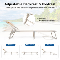 Solstol med öppningar för ansikte och armar, hopfällbar och justerbar, maxbelastning 200 kg