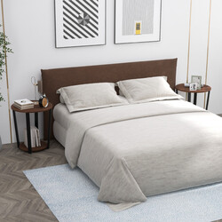 Runt sidobord med öppen hylla och metallram i rustik brun design