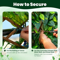 Expanderbart konstgjort murgrönastaket för insynsskydd med äkta videram och PE-löv