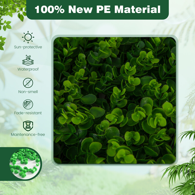 Utdragbart konstgjort eukalyptus insynsskydd med vide och PE-blad för trädgård