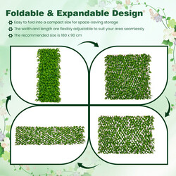 Utdragbart konstgjort eukalyptus insynsskydd med vide och PE-blad för trädgård