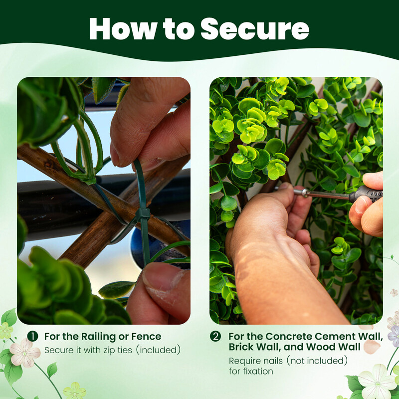 Utdragbart konstgjort eukalyptus insynsskydd med vide och PE-blad för trädgård