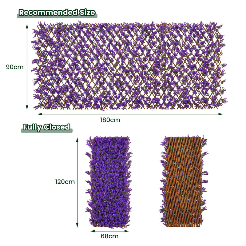 Konstgjord murgröna insynsskydd med lila eukalyptus för trädgård och hem