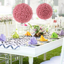 Konstgjorda eukalyptusbollar rosa 44 cm - UV-beständiga topiary-bollar för inomhus och utomhus